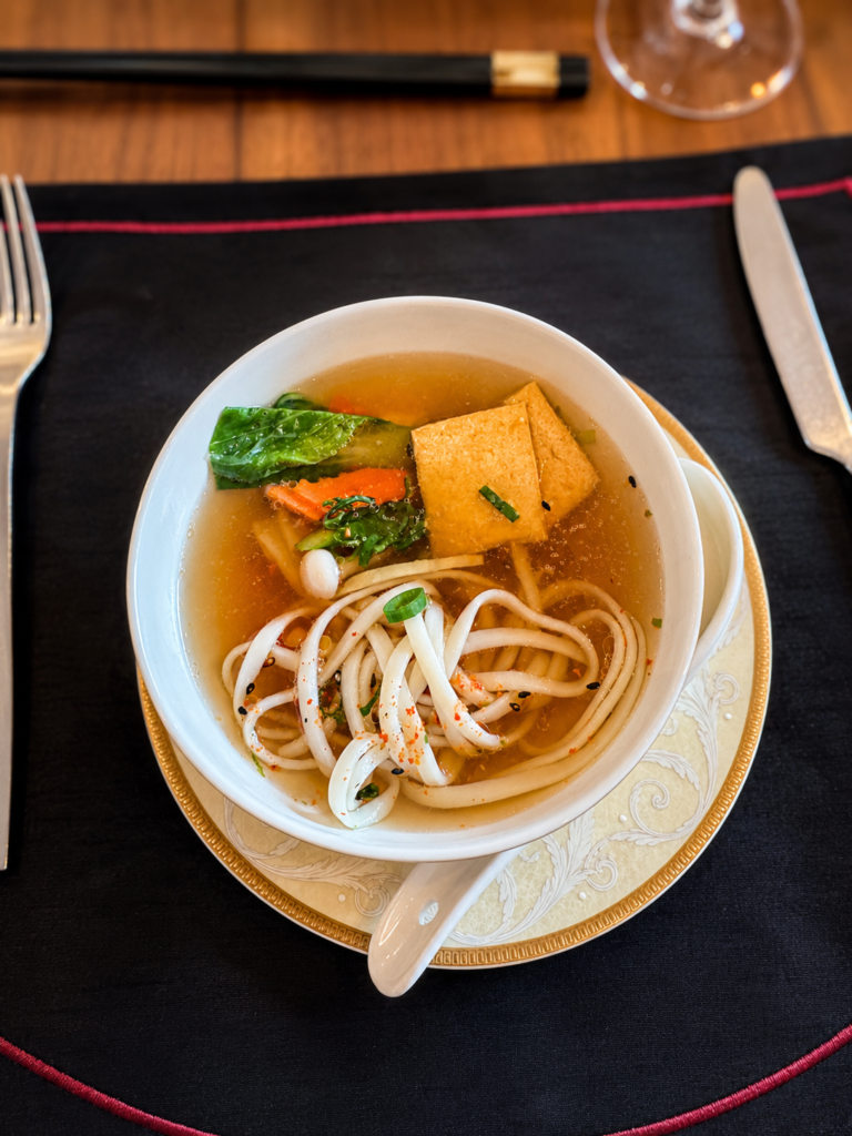 Wasabi Mule, Shio Kombu Ramen, Himalayan Crispy Morel, creamy Avocado Tartare, Vegetable Toban, Tempeh Orek, Nasi Goreng, Mango Pudding Brûlée